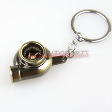 Load image into Gallery viewer, Imitated Tiny Turbo Spinning Air Turbine Turbocharger Keychain Key Ring
