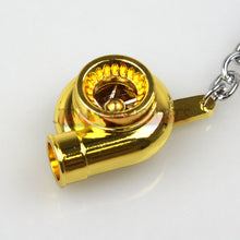 Load image into Gallery viewer, Imitated Tiny Turbo Spinning Air Turbine Turbocharger Keychain Key Ring
